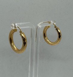 14k Gold 1 Inch Hoop Earrings 1 Inch