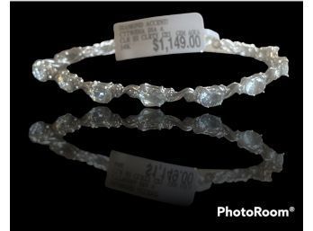 14k 5.2 Carat White Gold Natural Aquamarine Diamond Bracelet