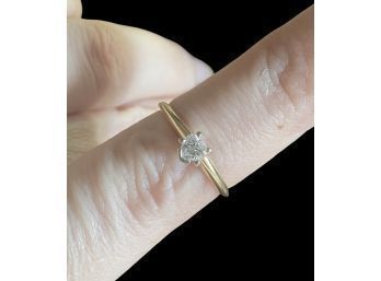 14k .23 Carat Heart Diamond Ring With Appraisal