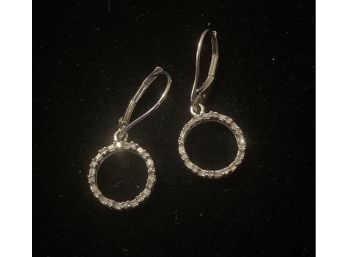 14k Jwbr Jane Seymour Diamond Lever Back Dangle Earrings