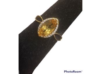 14k Marquise Citrine Diamond Ring By Lali Levian Effy Distribution
