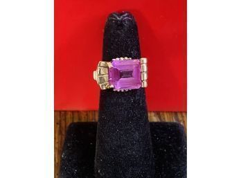 10k Antique Victorian 6 Carat Pink Sapphire Ring