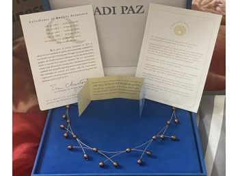 14k Adi Paz Pearl Necklace 10 Grams 17 Long New With Tags