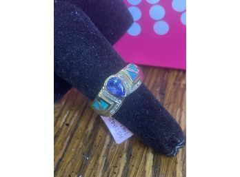 14k Tanzanite Black Opal And Diamond Ring Size 7