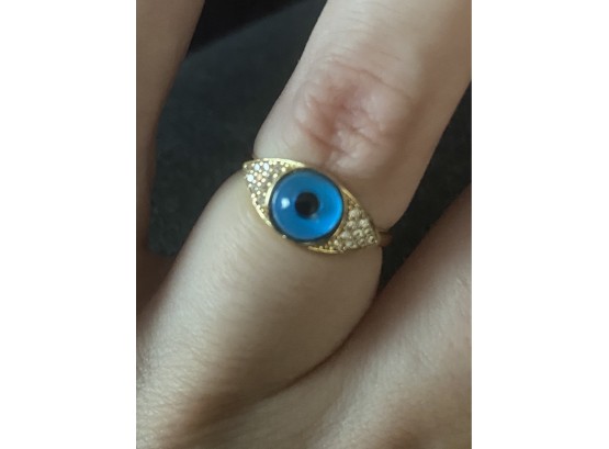 14k Ist Evil Eye Ring Size 6.75 2.25 Grams