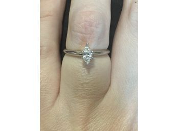 14k White Gold Diamond Engagement Ring .25 Marquise