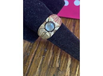 14k Vintage Mens Black Star Sapphire Ring Size 10 6.4 Grams