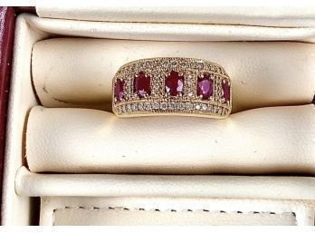 14k Effy Ruby Diamond Ring Size 8.75