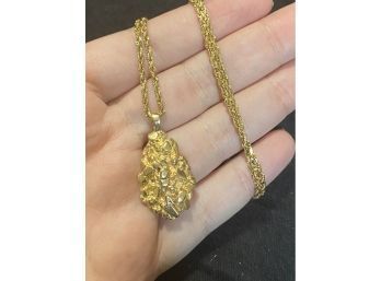 14k 18 Gold Nugget Rope Necklace 14.5 Grams