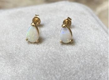 14k Pear Opal Stud Earrings