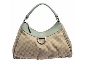 Authentic Gucci D Ring Hobo Canvas Purse