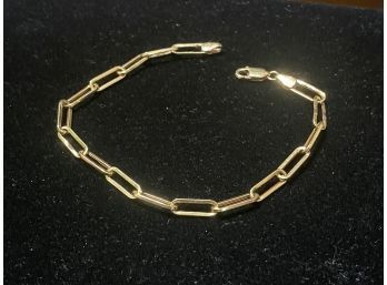 14k 7 Inch Paper Clip Link Bracelet 2.4 Grams