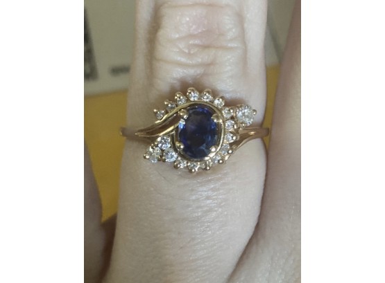 14k New Castle Sugar Loaf Sapphire Ring *second Chance Item!*