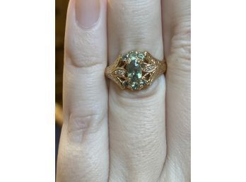 14k Antique Art Deco Natural Alexandrite Diamond Ring By Weinman Brothers Size 6