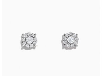 14k White Gold EFFY .50 Carat Diamond Cluster Earrings