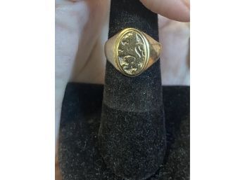 Antique 10k Rampant Lion Ring Size 5.5 5.5 Grams