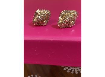 14k Cluster Diamond Earrings 1 Carat $2499 Original Cost