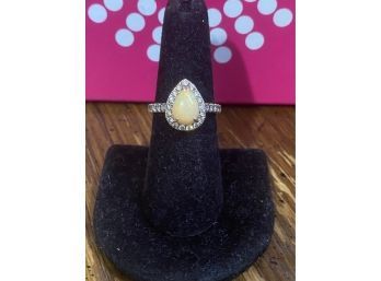 LeVian 14k Rose Gold Opal Ring Size 7 4.8 Grams