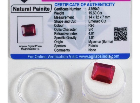 Very Rare Natural Painite 15.60 Carats