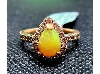 14k Levian Opal Chocolate Diamond Ring Size 7