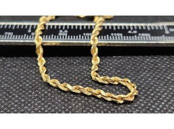 14k 8 Inch Silk Rope Bracelet 3.5 Grams 8 Inches Long
