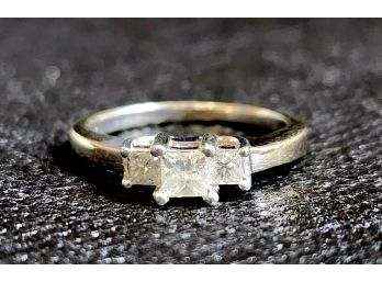 14k White Gold Platinum Diamond Ring .65 Carat