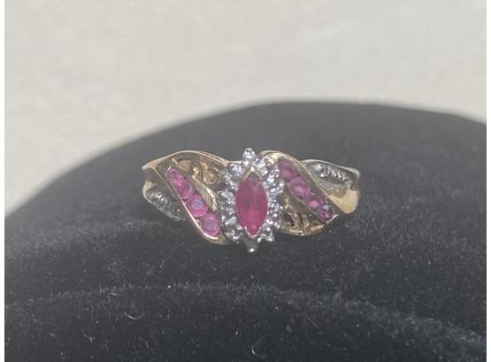 10k CRP Vintage Designer Ruby And Diamond Ring Prices Diana Style