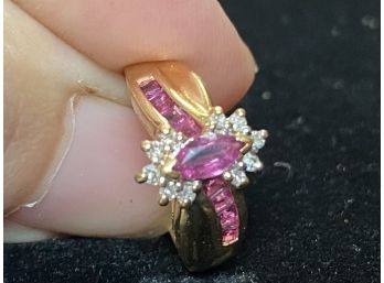 14k Designer Ruby Diamond Ring