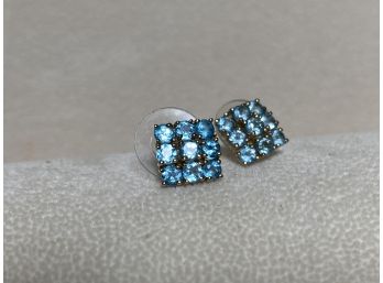 9k Antique Natural London Blue Topaz Earrings Imported From UK