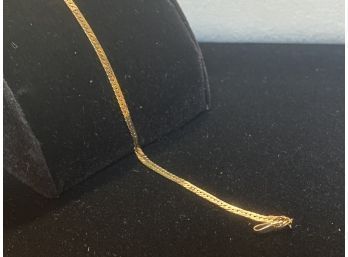 14k Flat Curb Link Bracelet 7 Inches 1.8 Grams