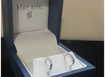 14k White Gold Diamond Hoops Mini By Blue Nile