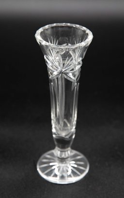 Vintage Crystal Pinwheel Etched Vase