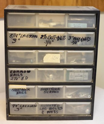 6 Drawer Plastic Storage Small Parts Organizer Cabinet
