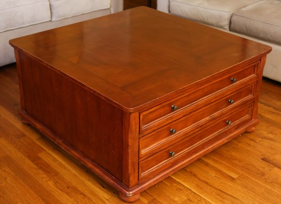 Square Storage Coffee Table - 6 Drawers - 3 Drawers On Each Side