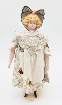 Vintage Butterfly Bonnet Doll - 11' Tall