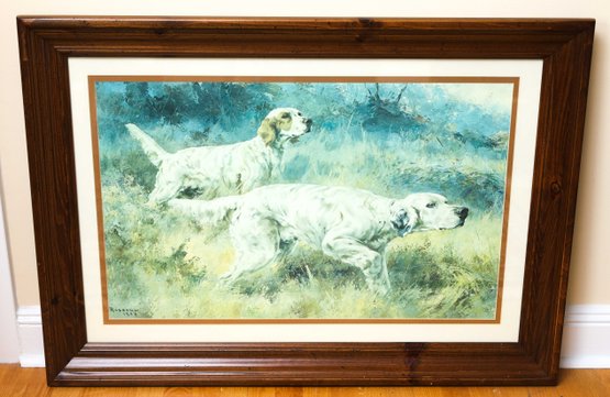 'Two Setters' By Rosseau 1923 - Please See All Photos Including Back Of Art