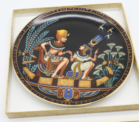 TUTANKHAMUN And His Princess Original Osiris Porcelain Plate With 22-karat Gold Limited Edition 1991  Porcelai