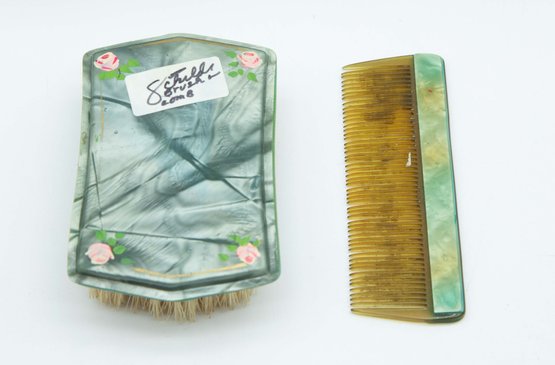 Vintage Art Deco Vanity Brush, Comb