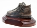 Genesis Fine Arts Bronze Baby Shoe Boot On Wood Base