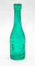 Vintage Spanish Green Glass Bottle 5 Inch Embossed Grapes Wine Decanter Apothecary