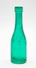 Vintage Spanish Green Glass Bottle 5 Inch Embossed Grapes Wine Decanter Apothecary