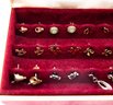 Earrings, Large Lot Of Assorted Vintage Earrings, Jewelry Case Included