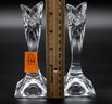 Art Deco Mikasa Crystal Candle Holders (Pair) 24 Lead Crystal Slovenia 5.5'