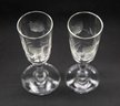 Pair Of Small Wine Glasses - Etched Floral Design