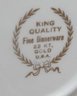 King Quality Fine Dinnerware 24KT Gold USA