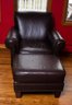 Broyhill Leather Chair & Ottoman, Genuine Leather