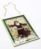 Vintage Glassmaster 1987 Merry Christmas Santa Suncatcher 7.5'5.5' - Vintage Christmas Decor - 1987