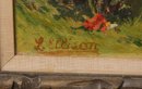 Original Oil On Canvas Painting - Signed L. Ellison - Vintage Ornate Wooden Frame
