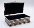 Silver Plated Rectangular Shaped Jewelry Box In Original Box