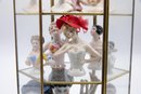 Antique Porcelain Half Dolls (germany) - Antique China Head Dolls, Porcelain Legs - Display Cabinet Included
